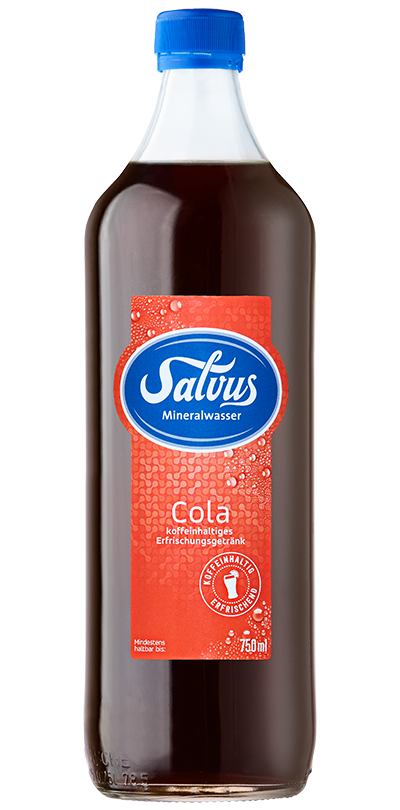 salvus-cola-glas Produktabbildung Salvus Cola in der Glasflasche.