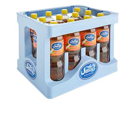 kiste-salvus-arlekino-pet-1,0-liter Darstellung der Salvus Individualkiste gefüllt mit Salvus Arlekino in 1,0 Liter PET Flaschen.