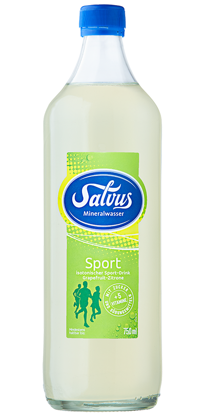 salvus-sport-glas Produktabbildung Salvus Sport in der Glasflasche.