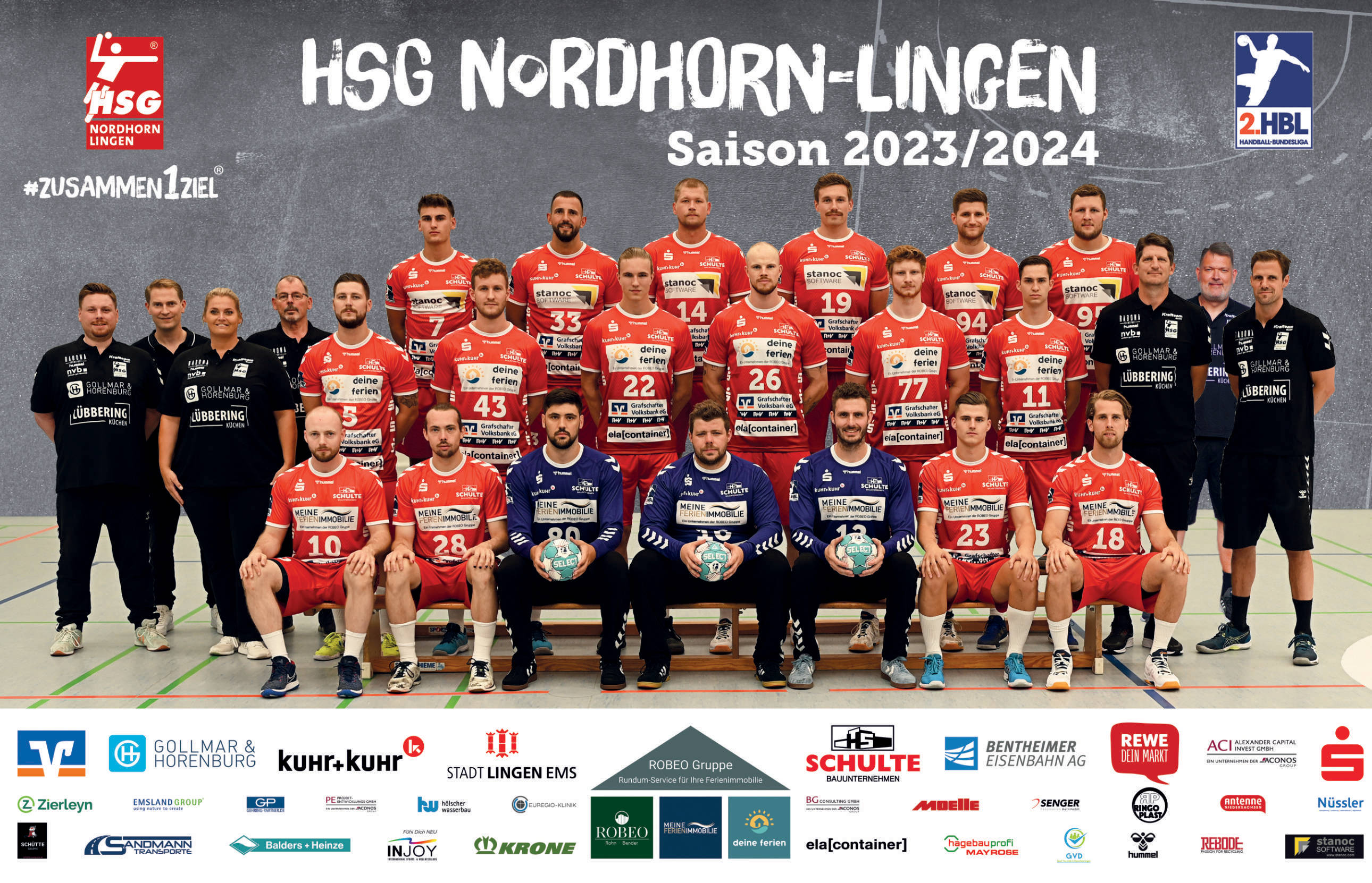 Das Mannschaftsbild der Handballer von der HSG Nordhorn.